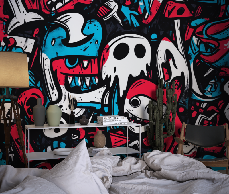 Papier peint graffiti chambre dados chambre dado1