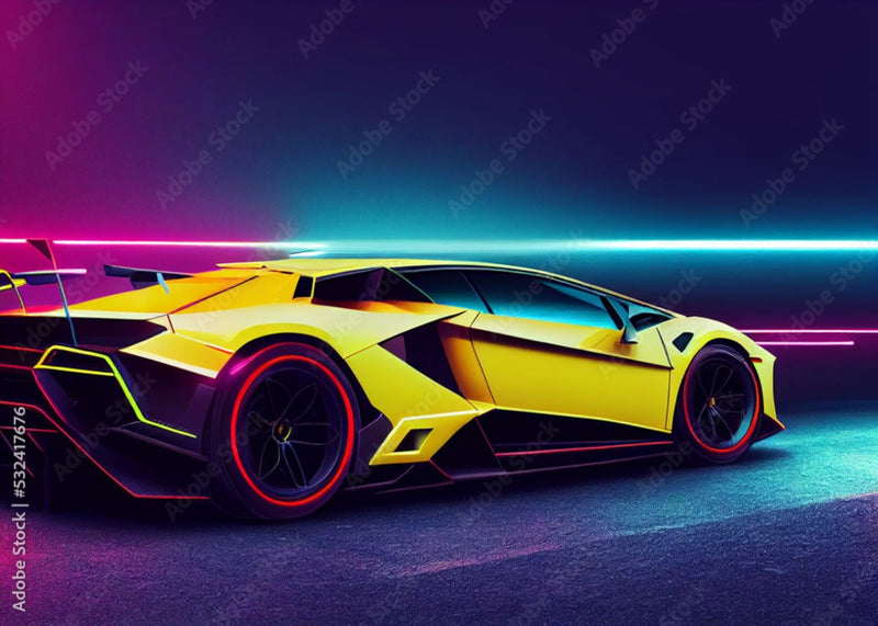 Papier Peint Voiture <br/> Lamborghini Jaune