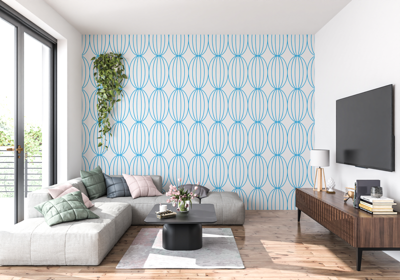 Papier Peint Graphique Bleu - tendance mur