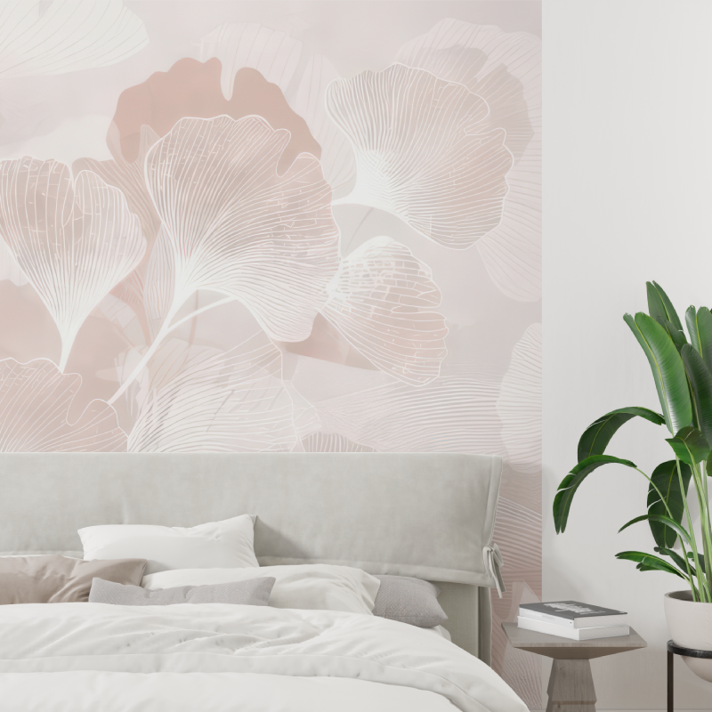 Powder Pink Floral Cocooning Wallpaper | Murals Wallpaper