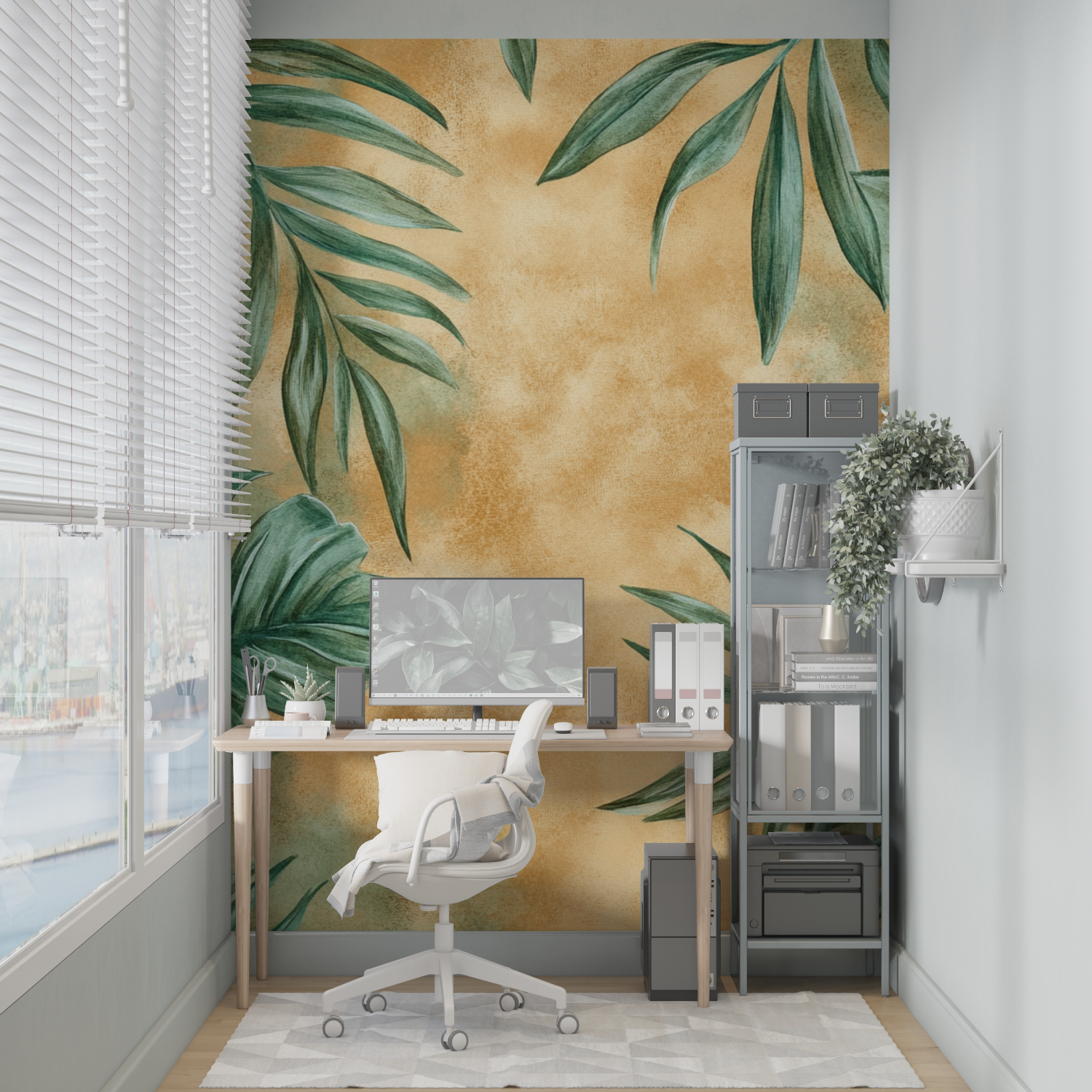 Terracotta Botanical Mural Wallpaper | Murals Wallpaper