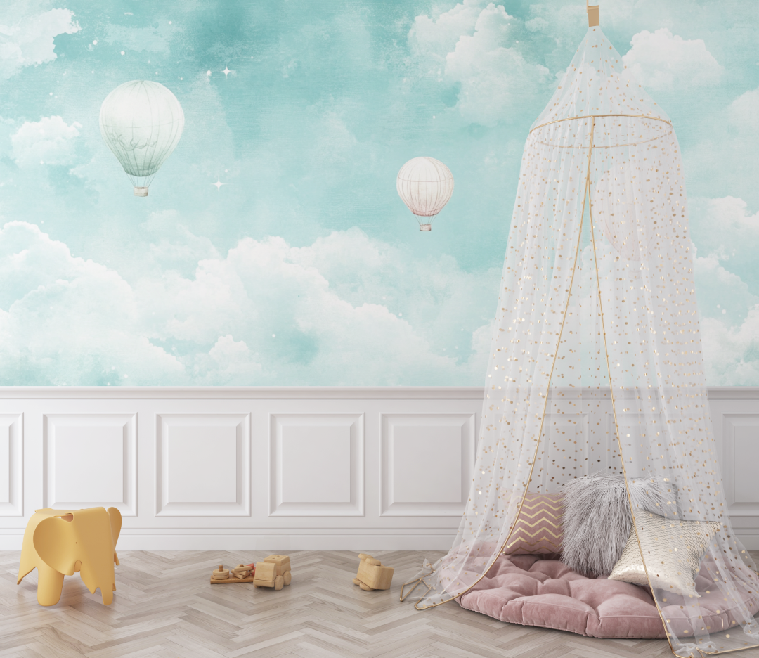 Hot Air Balloon and Seascapes Wallpaper | Murals Wallpaper