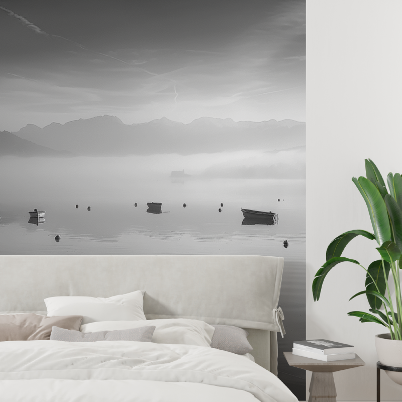 Black and White Wallpaper Lake Annecy | Murals Wallpaper
