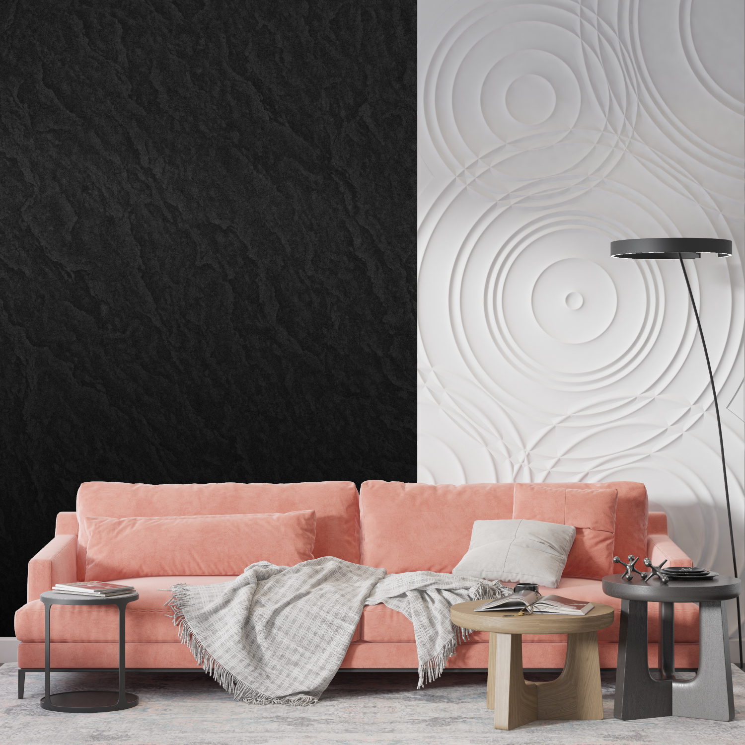 Papier Peint Noir Effet Cuir - design