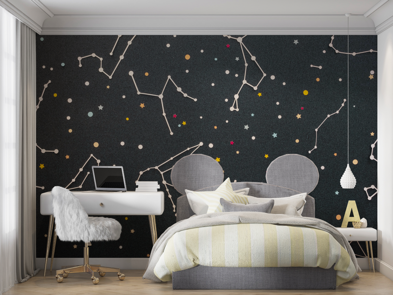 Papier Peint Garçon Constellations d'Étoiles - chambre petit