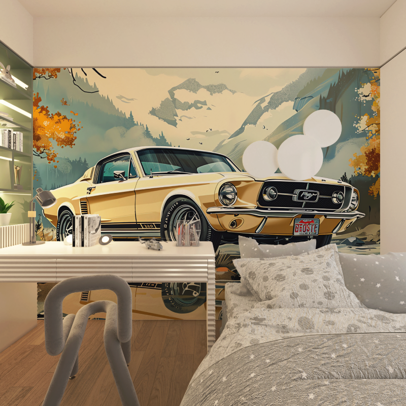 Vintage Mustang Wallpaper | Murals Wallpaper