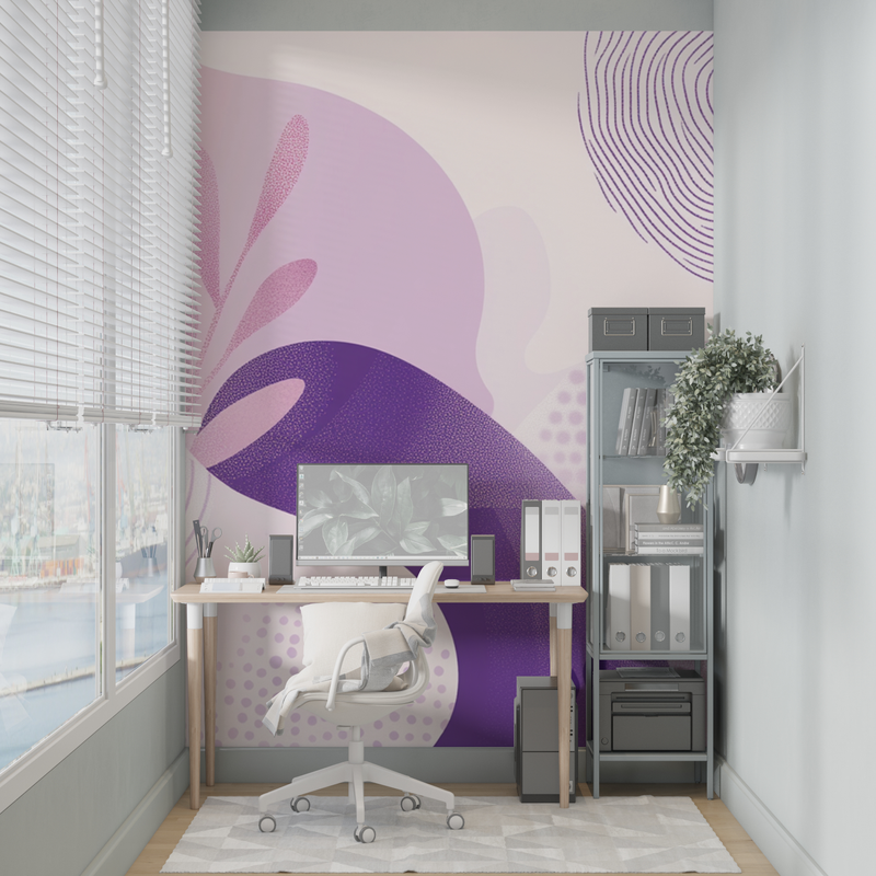 Papier Peint Rose Et Violet - pano mural