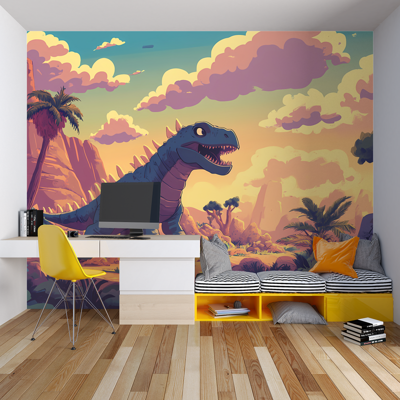 Papier Peint Dinosaure Chambre Enfants - tapisserie hero