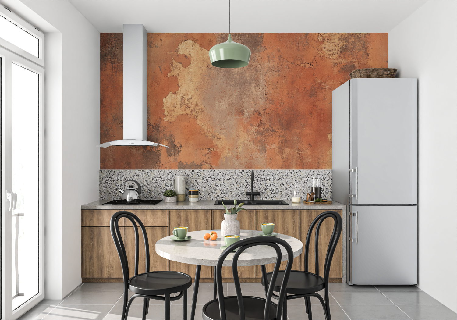 Terracotta Tile Inspired Wallpaper | Murals Wallpaper