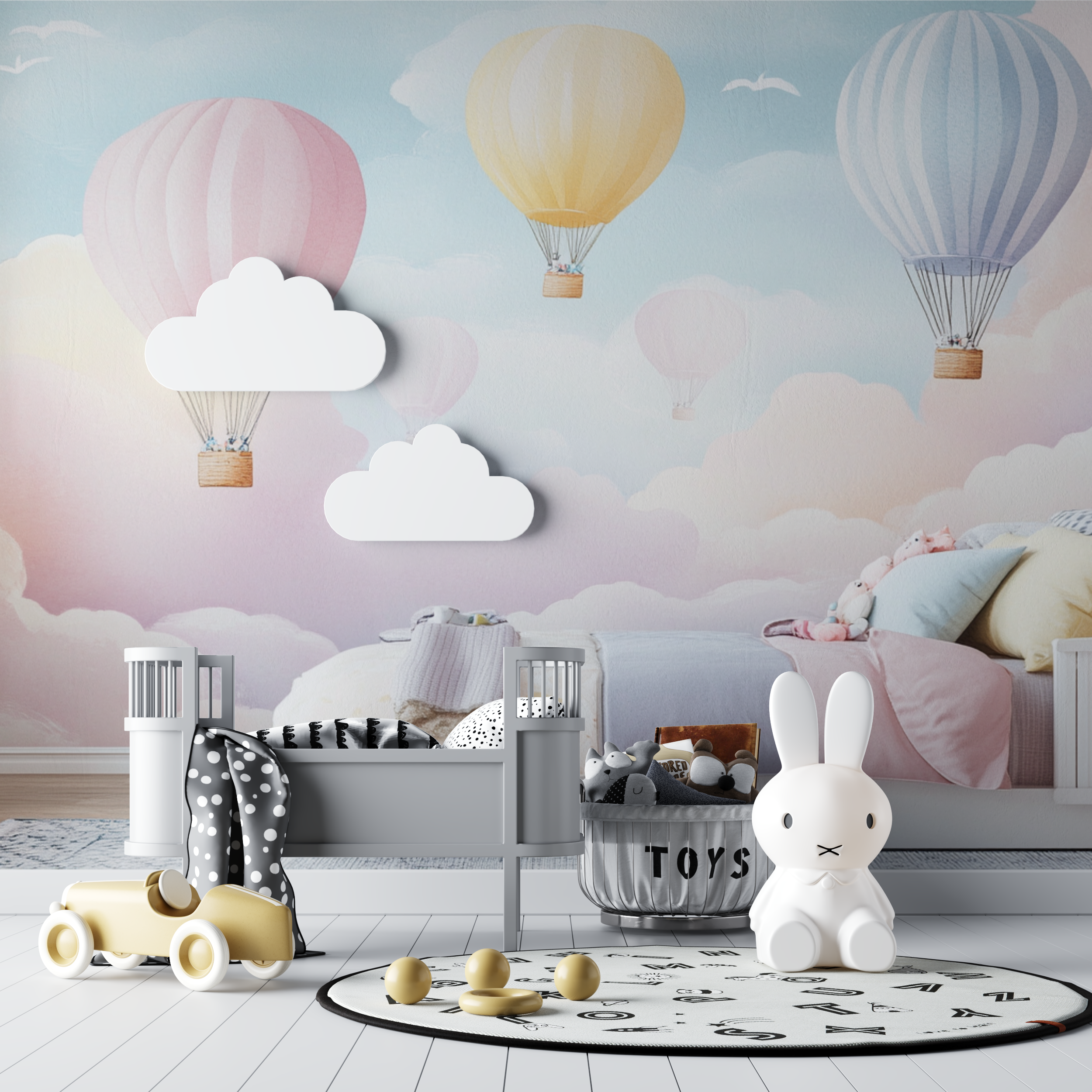 Hot Air Balloon and Twilight Sky Wallpaper | Murals Wallpaper