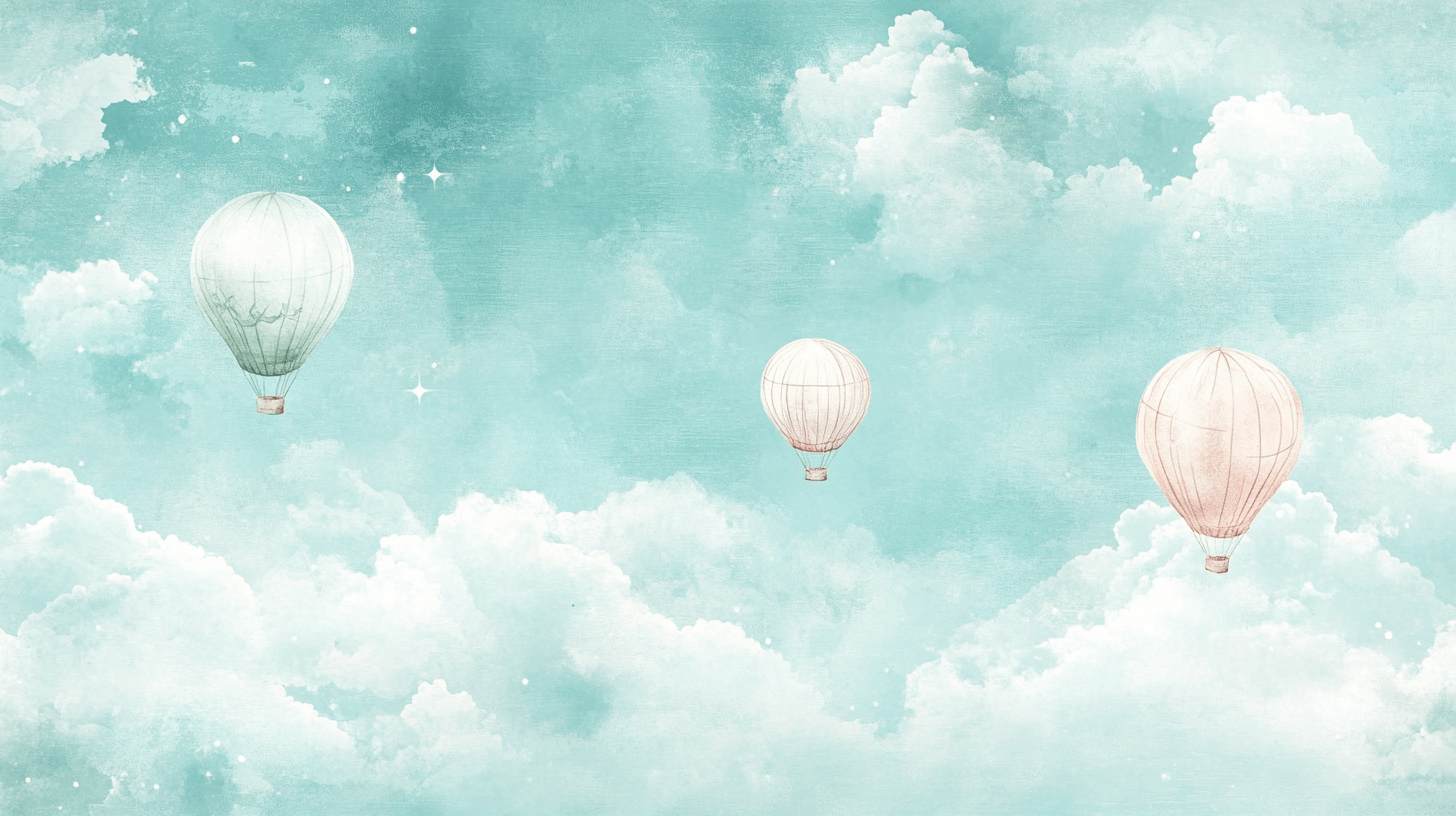 Hot Air Balloon and Seascapes Wallpaper | Murals Wallpaper
