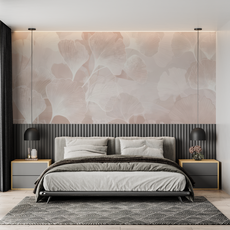 Powder Pink Floral Cocooning Wallpaper | Murals Wallpaper