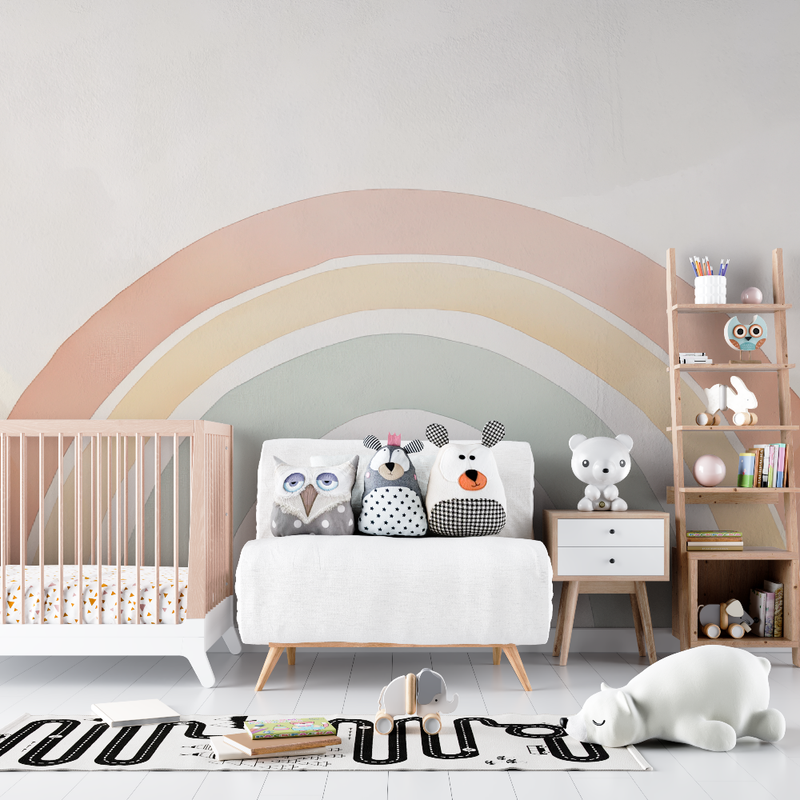 Papier peint bébé Arc-en-ciel bohème - chambre de bebe