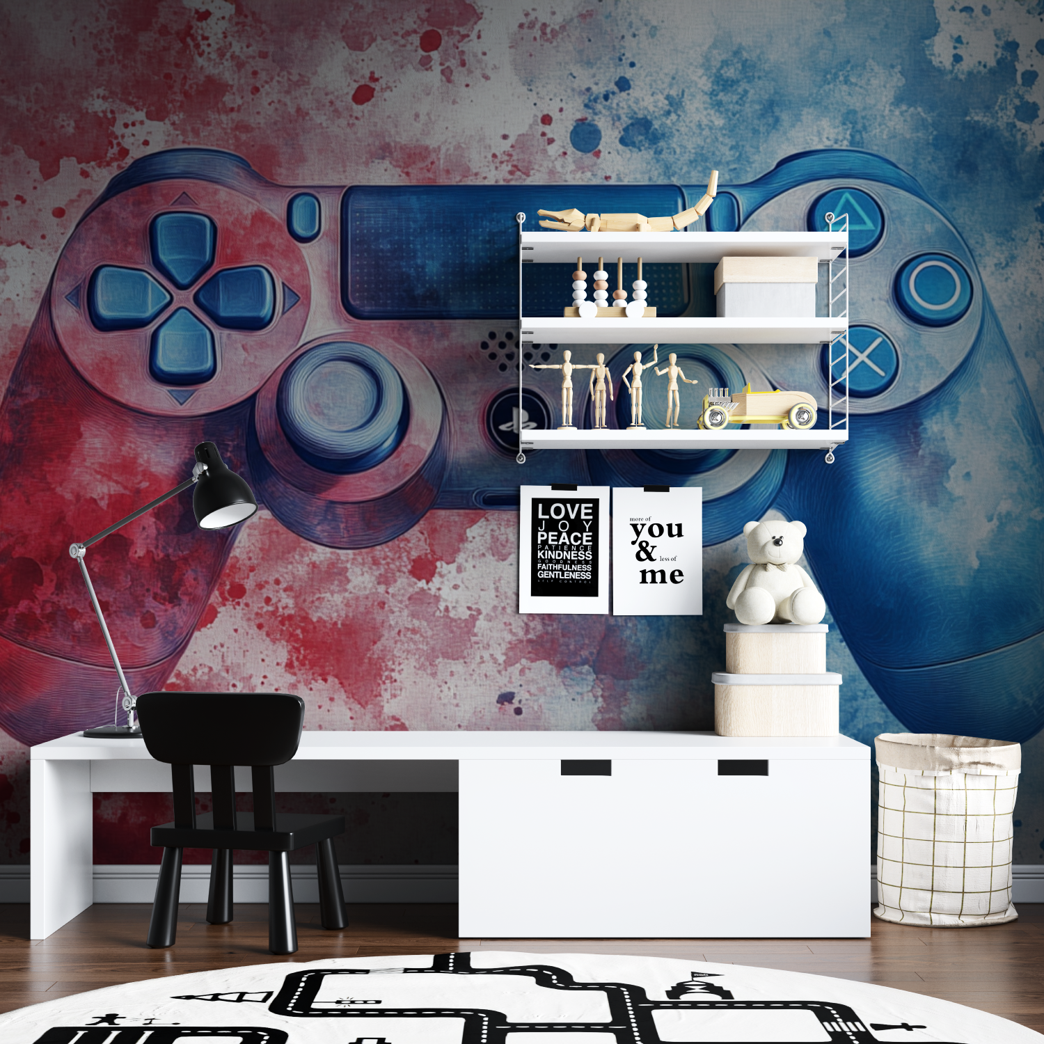 Watercolor Gamer Splash Wallpaper | Murals Wallpaper