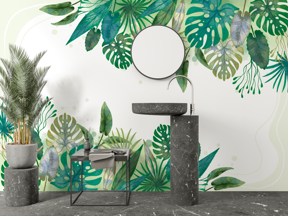 Green Jungle Bathroom Wallpaper | Murals Wallpaper