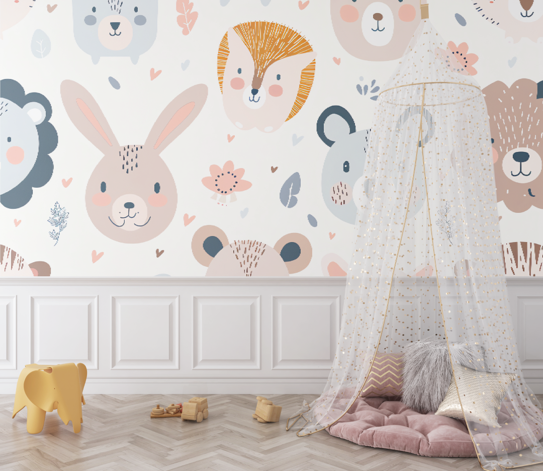 papier peint motifs animaux bébé - bebe tipi