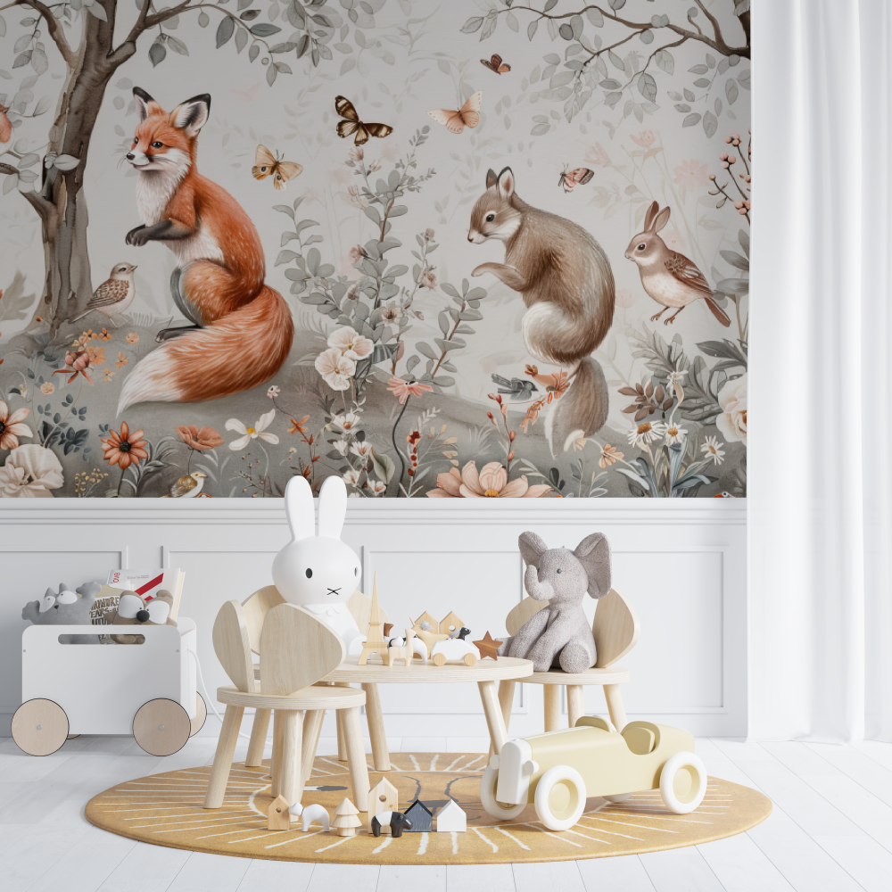 Papier peint bébé Animaux sur mesure - chambre de bebe