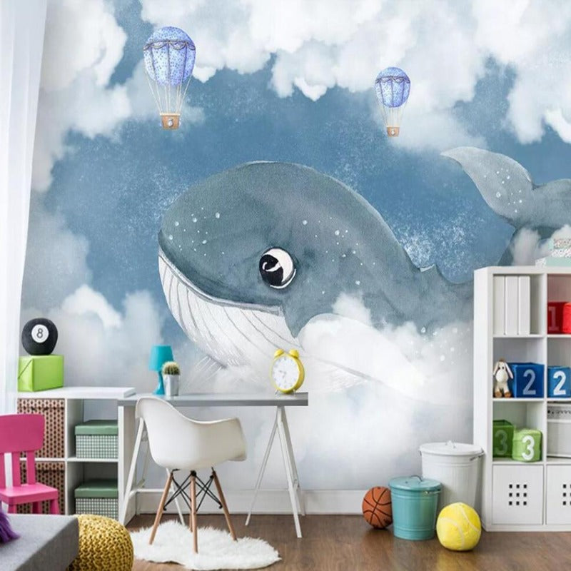 Papier Peint Marin <br/> Nuage Coton Baleine