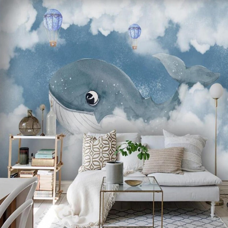 Papier Peint Marin <br/> Nuage Coton Baleine