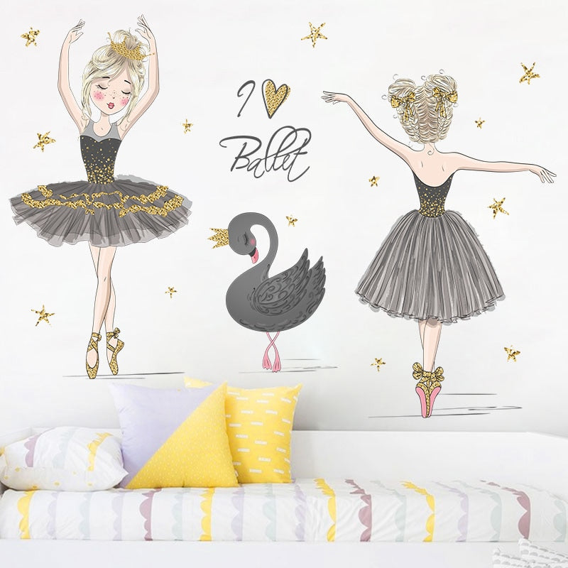 Papier Peint Princesse <br/> Cygne Noir et Ballerine