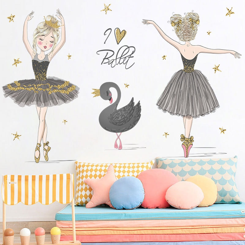 Papier Peint Princesse <br/> Cygne Noir et Ballerine