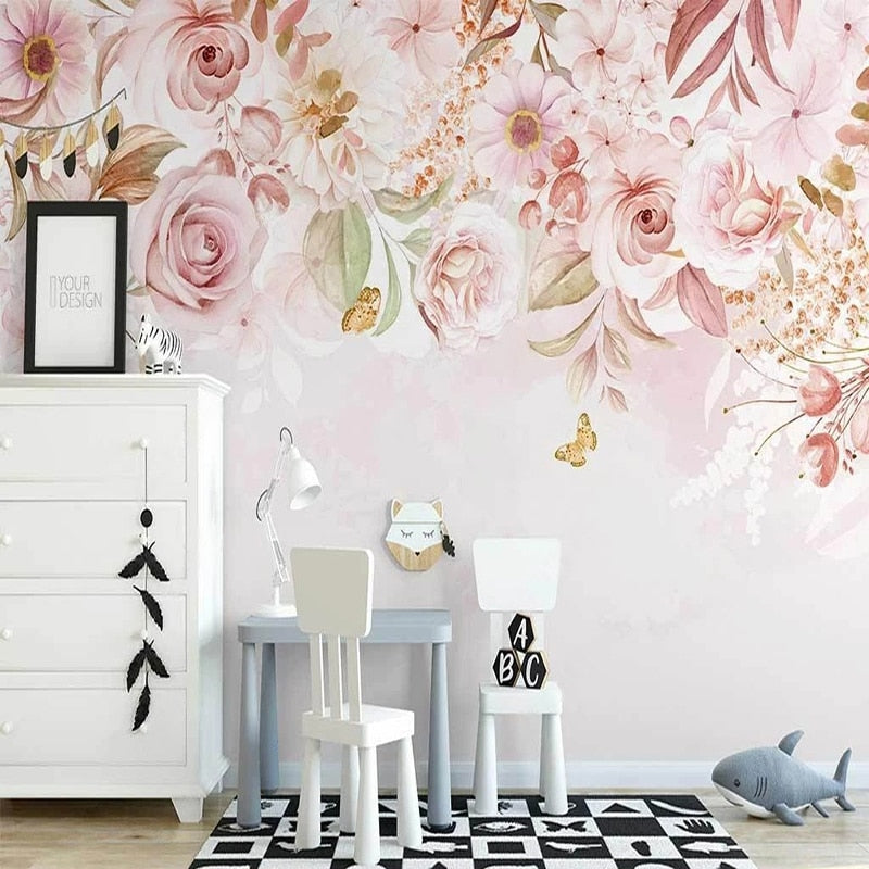 Flower Wallpaper <br/> Delicate Pink Button