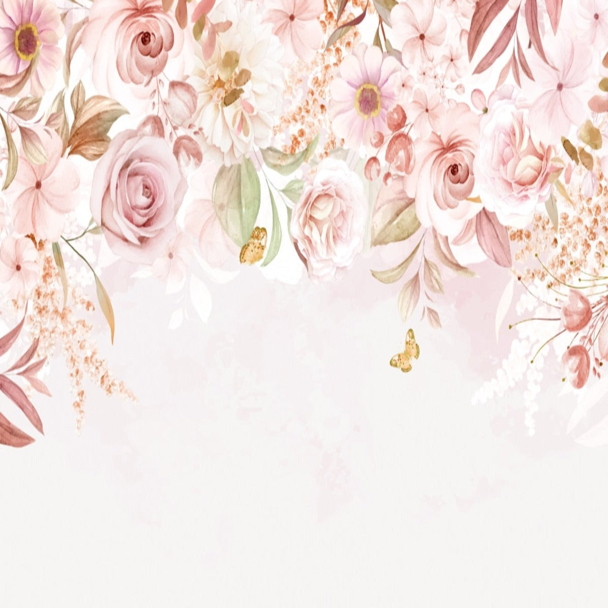 Flower Wallpaper <br/> Delicate Pink Button