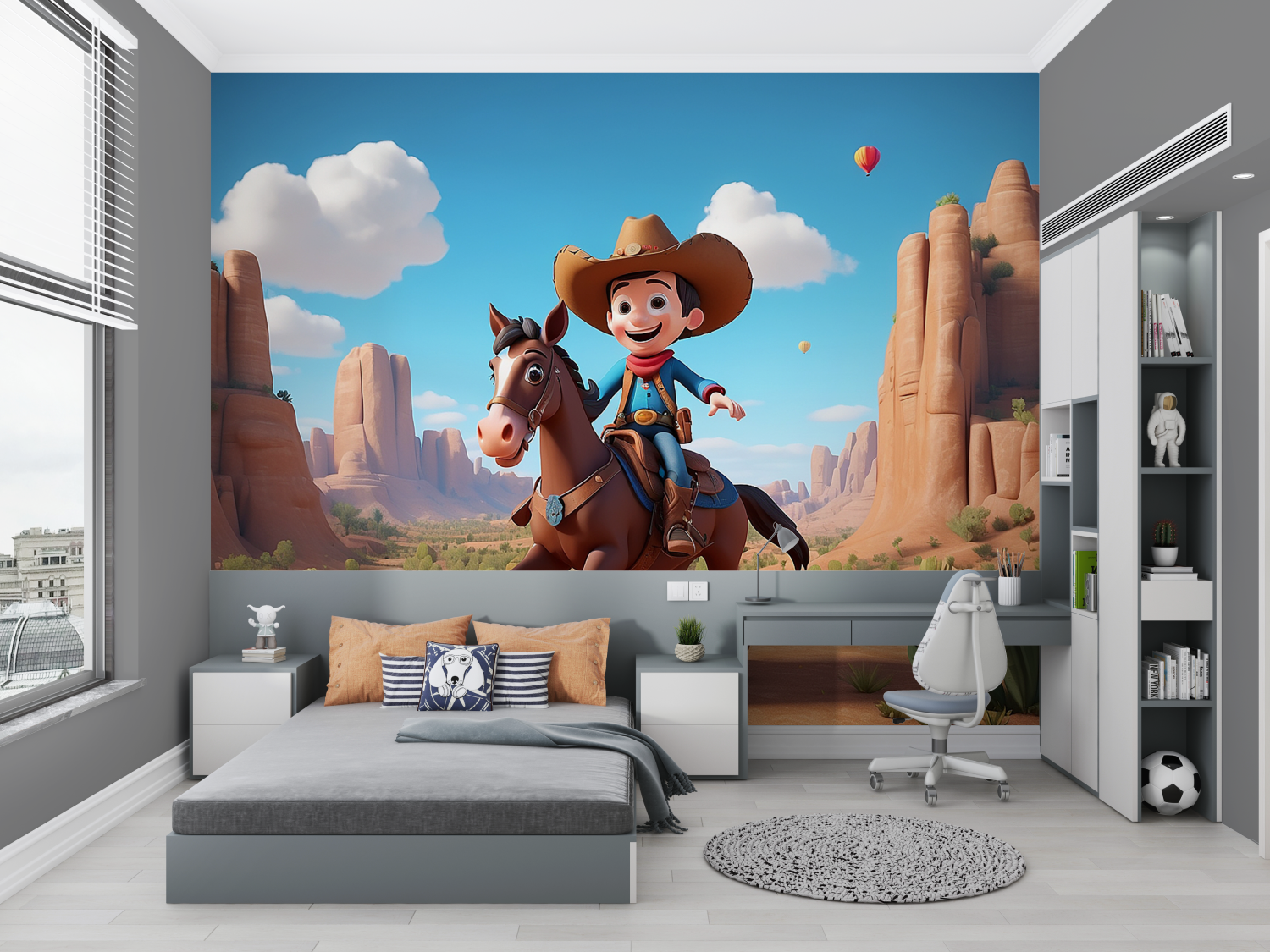 Papier peint garçon cow-boy far west - chambre petit