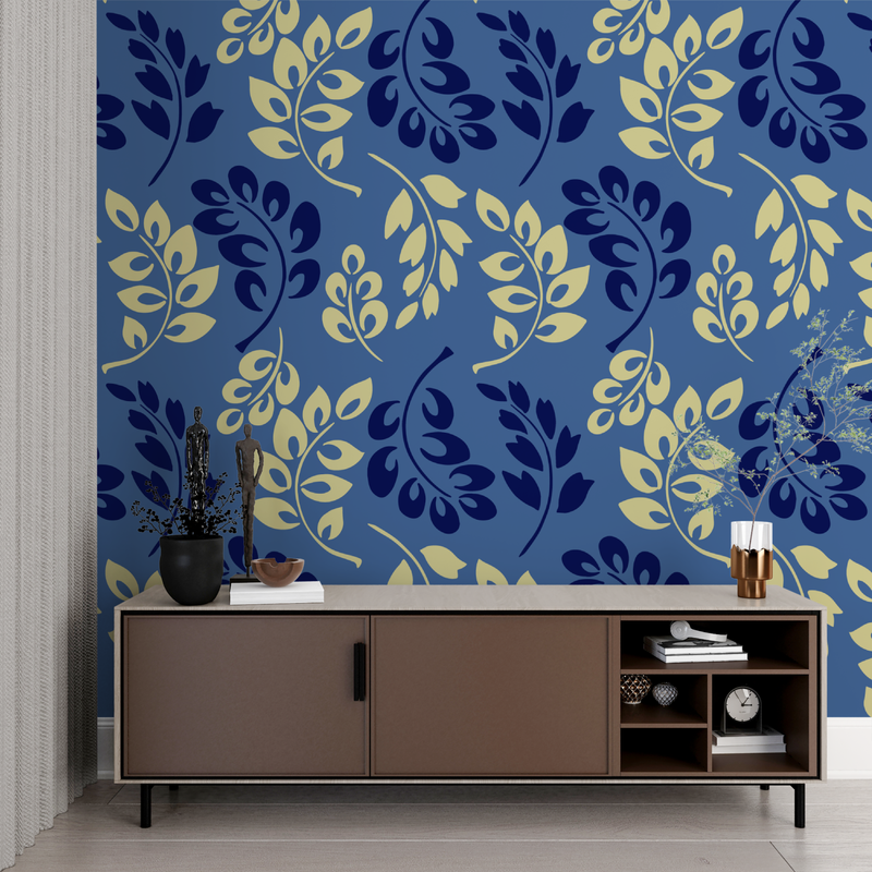 Papier Peint Bleu Motif - contemporain