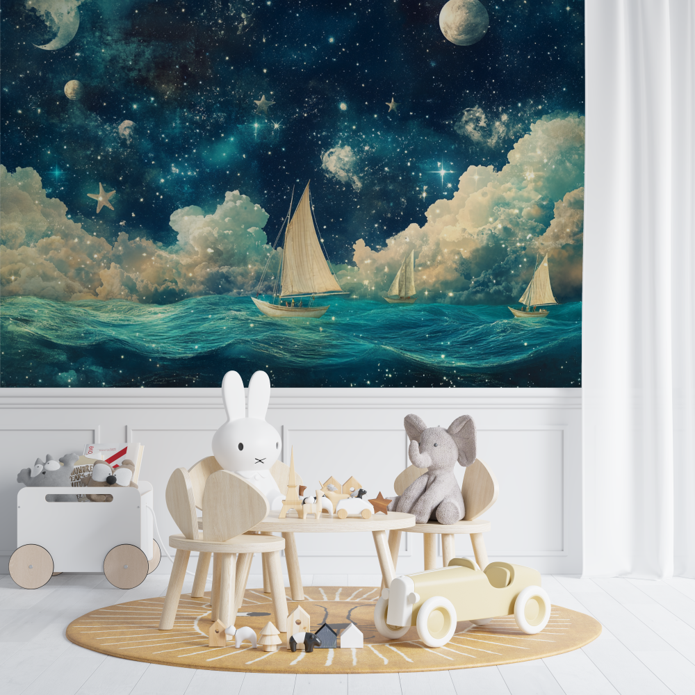 Papier peint marin lunatique chambre de bebe