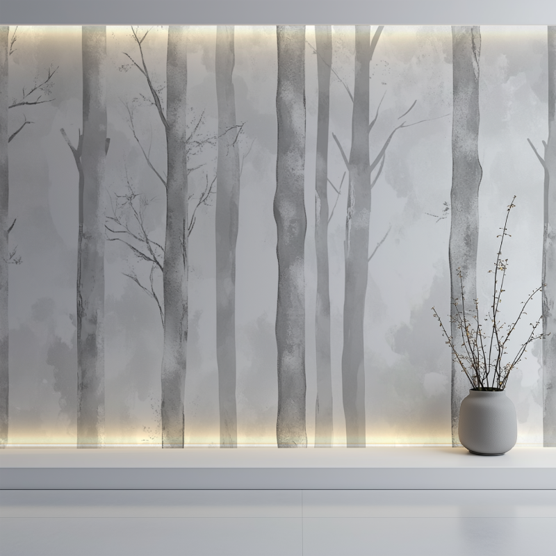Silver Gray Tree Wallpaper | Murals Wallpaper