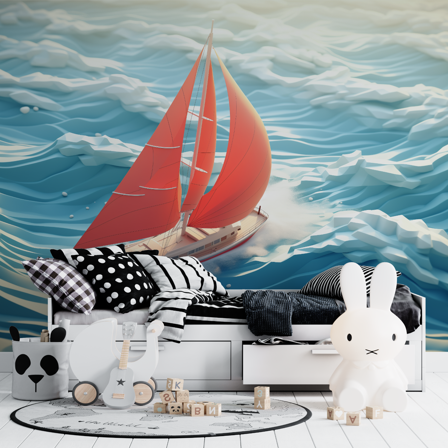 Papier Peint Enfant Bateau - tapisseries murale