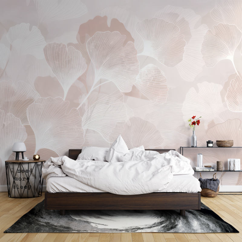 Powder Pink Floral Cocooning Wallpaper | Murals Wallpaper