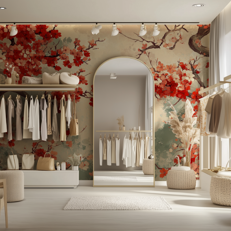 Japanese Tree Solid Wallpaper | Murals Wallpaper
