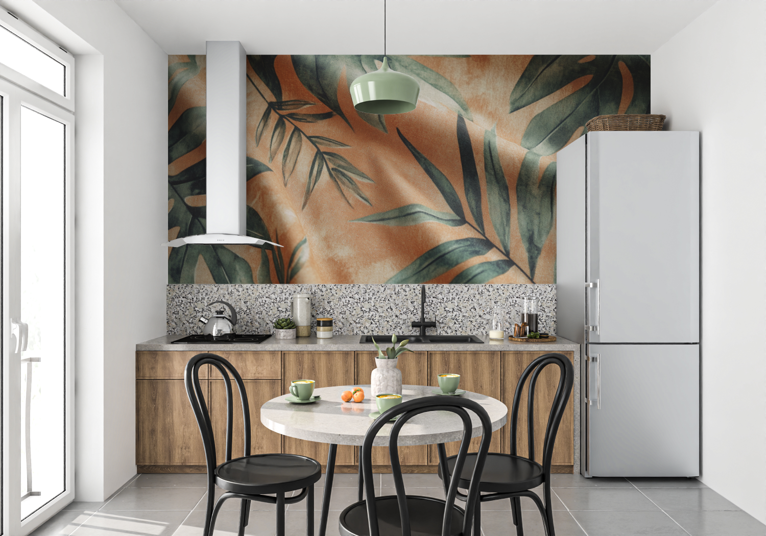 Terracotta and Sage Green Wallpaper | Murals Wallpaper