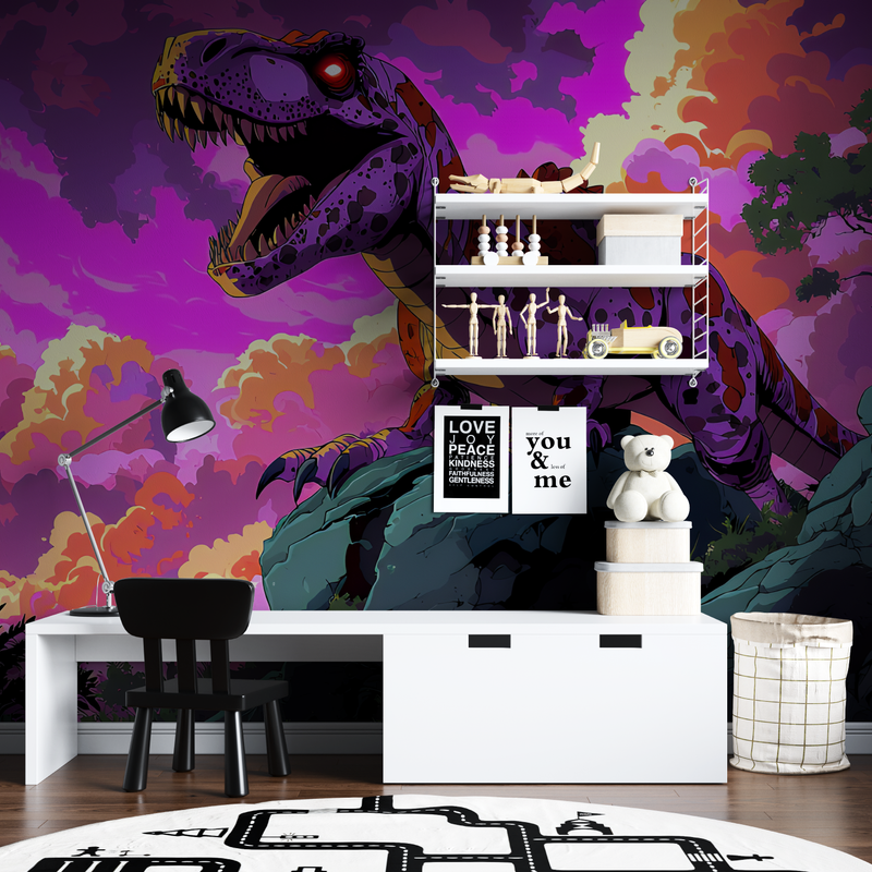 Papier Peint Dinosaure Cyber Punk - chambre spiderman