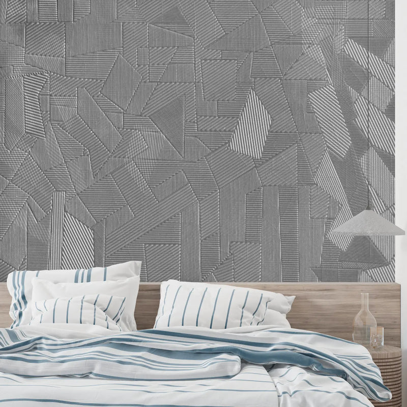 Chambre Papier Peint Gris - sur mesure