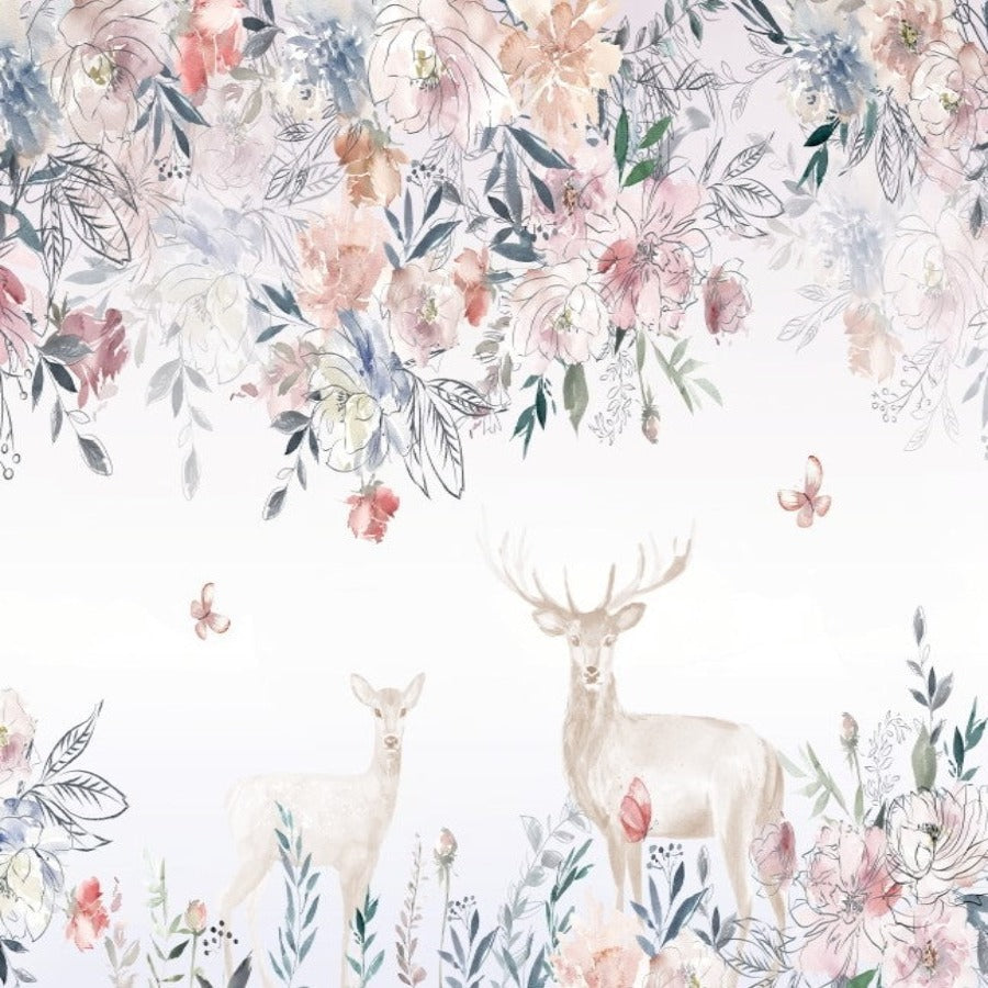 Animals Wallpaper <br/> Deer and Flower Pattern - Second Image