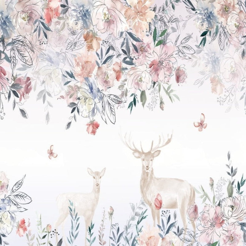 Animals Wallpaper <br/> Deer and Flower Pattern