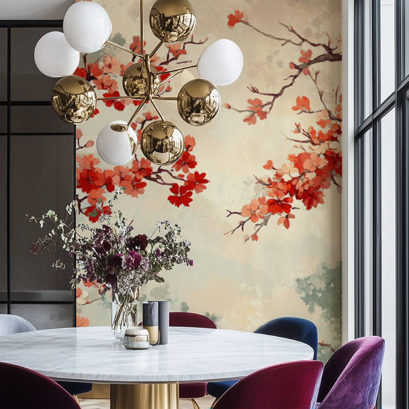 Japanese Tree Solid Wallpaper | Murals Wallpaper