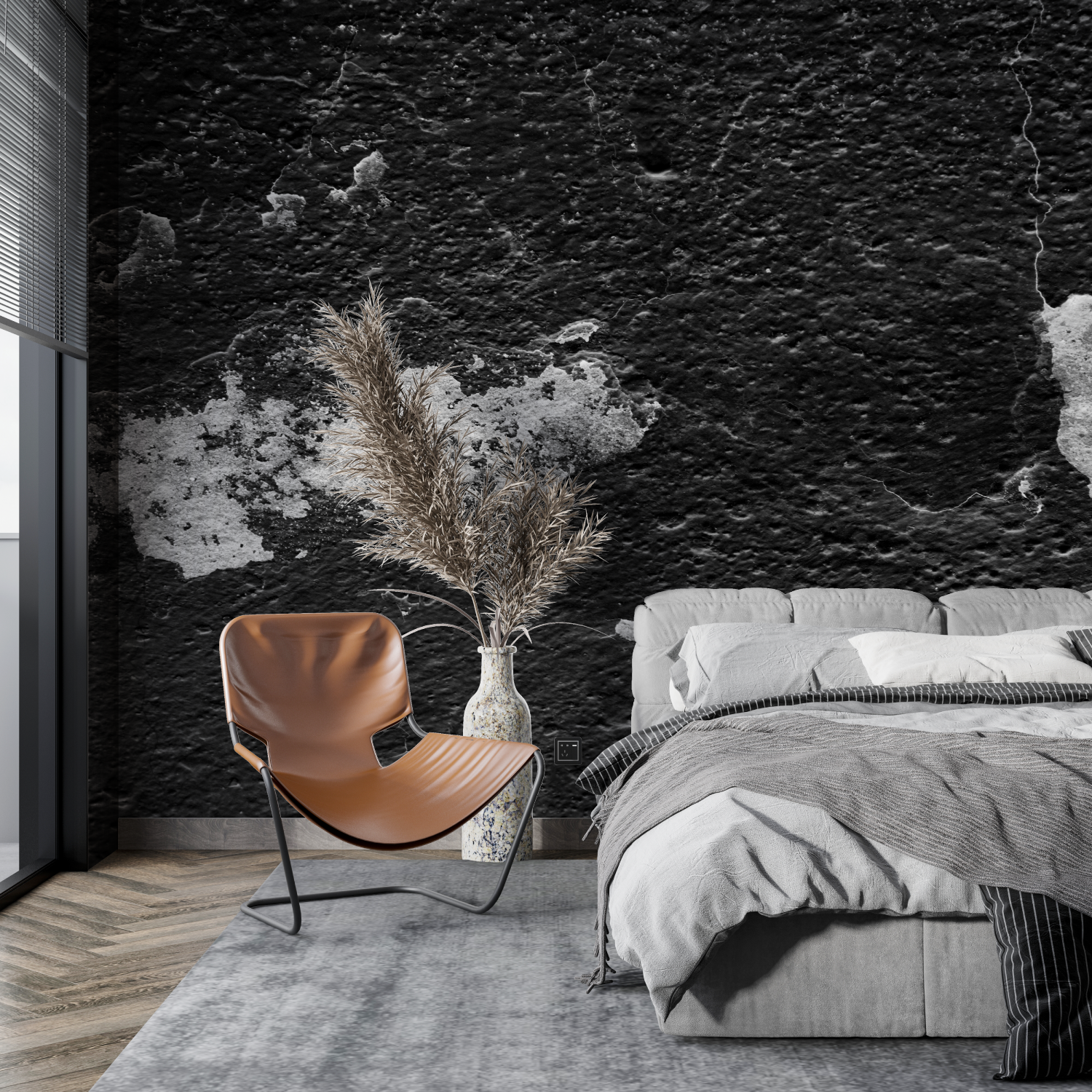 Papier Peint Soubassement Noir - tendance mur