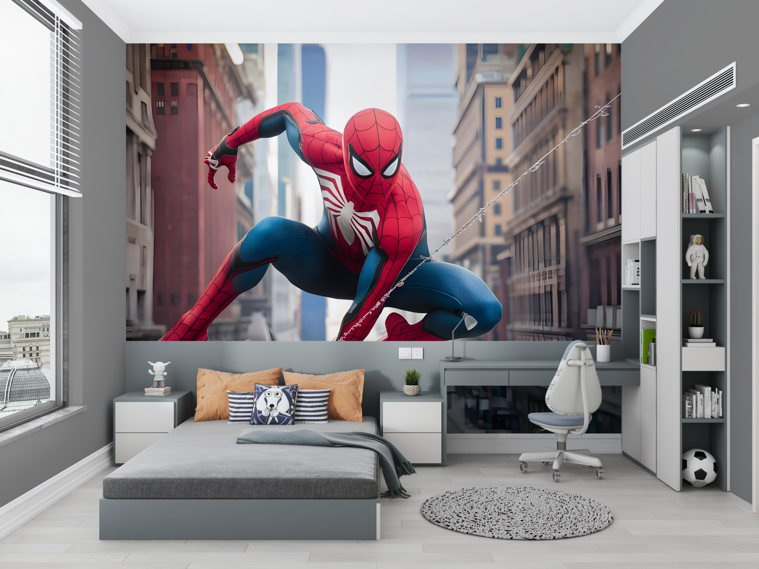 Papier Peint Enfant Spiderman - chambre de garçon