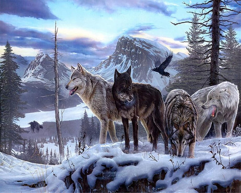 Panoramic Wolf Wallpaper