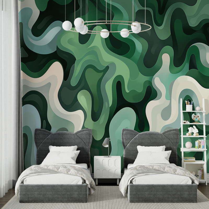 Papier Peint Ado Camouflage Vert - chambre spiderman