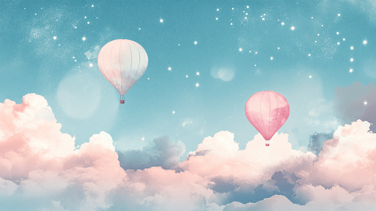 Hot Air Balloon and Starry Evening Sky Wallpaper | Murals Wallpaper