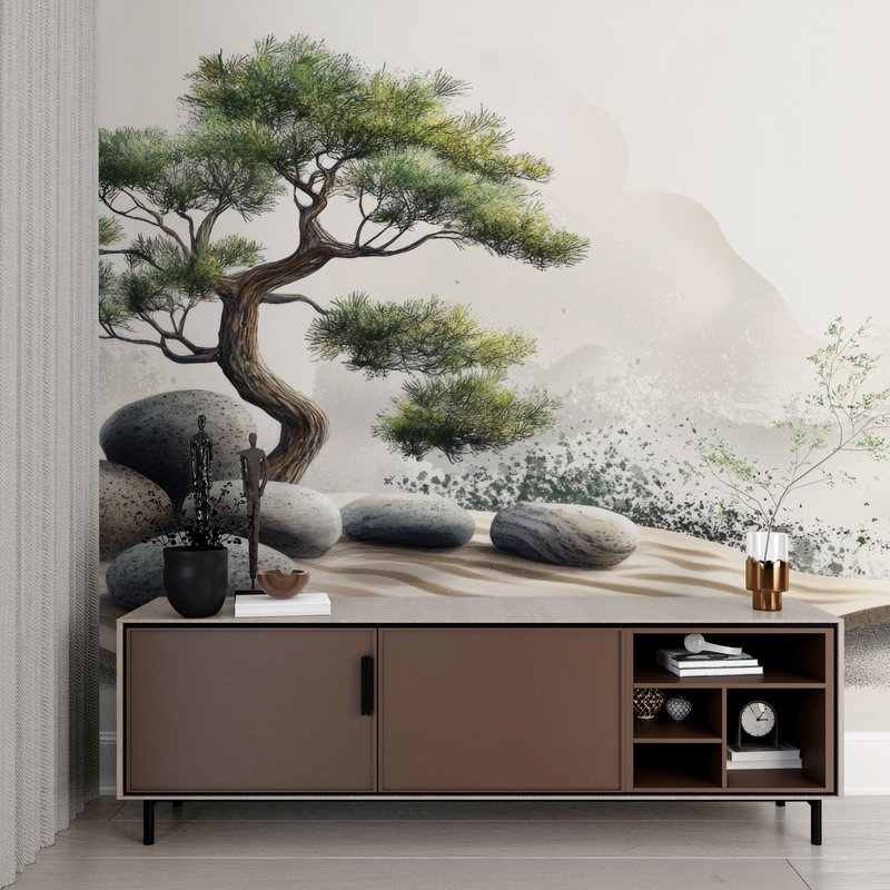 Papier Peint Zen Arbre Japonais - contemporain