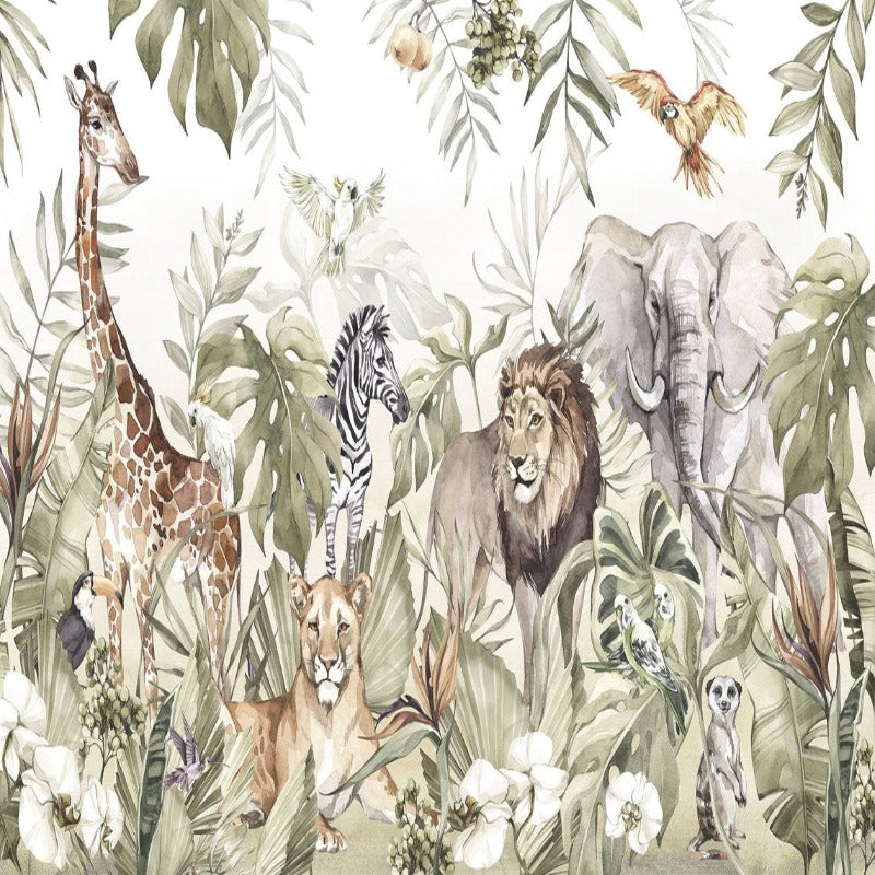 Papier Peint Animaux <br/> Jungle Royal avec Lion