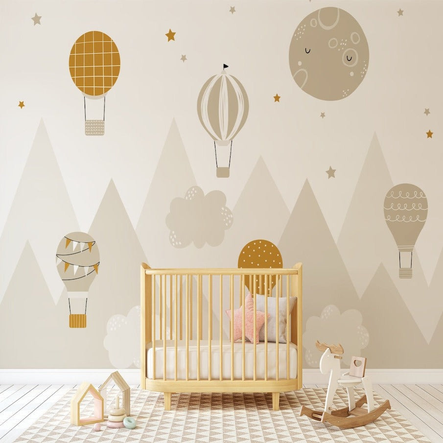 Klassiek babybehang <br/> Zachte beige tint