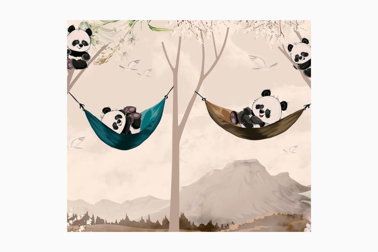 Tiertapete <br/> Baby Panda und Hängematte - Second Image