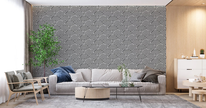 Black and White Art Deco Wallpaper